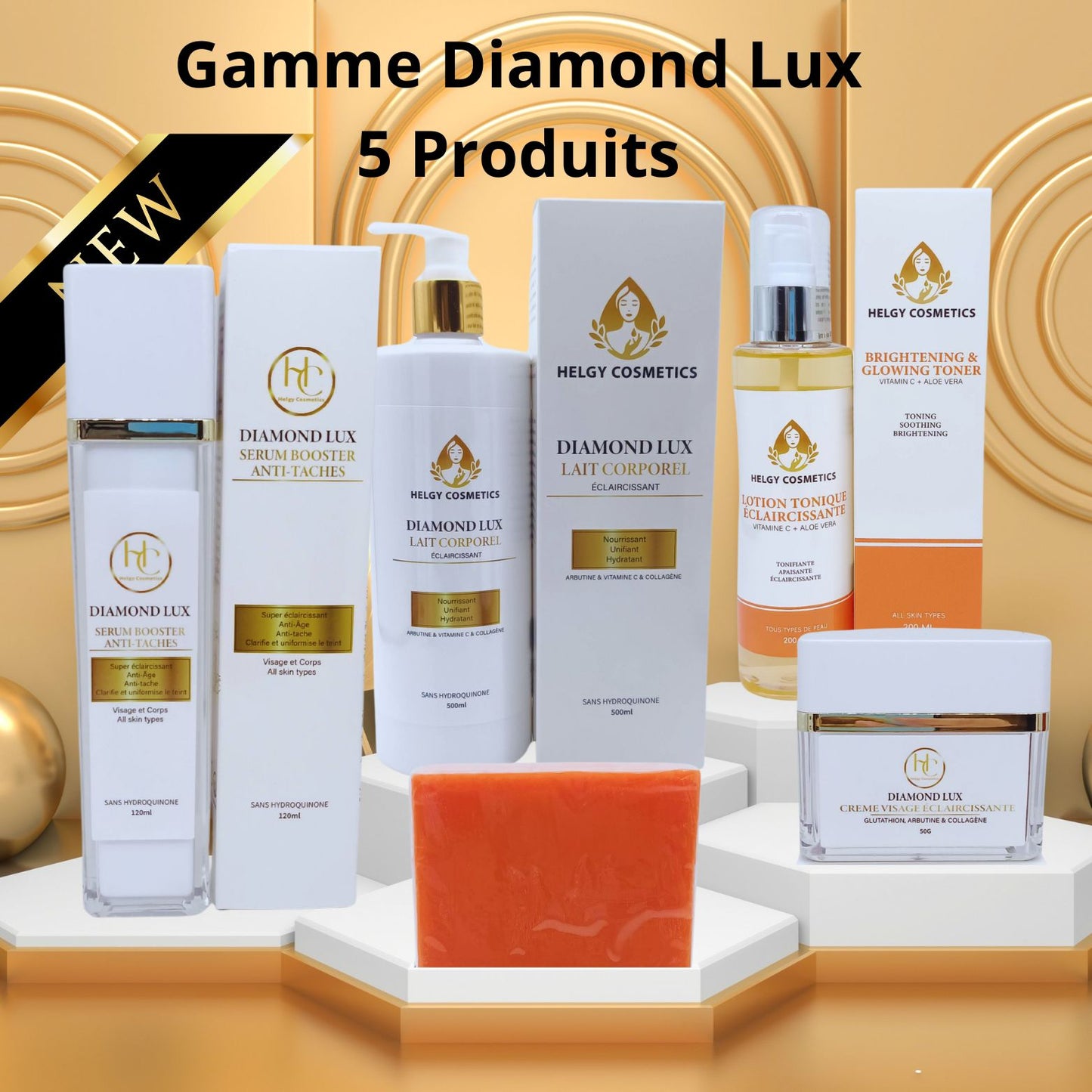 Gamme Eclaircissante Diamond Lux /5 Produits de Base