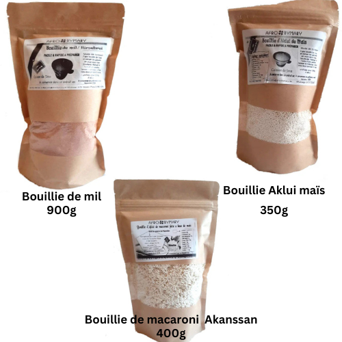 Bouillie Aklui Mais, Bouille mil , Bouillie Macaraoni Akanssan (1 pack)