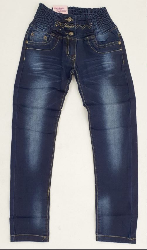 Girl Jeans With Button, 140-164cm