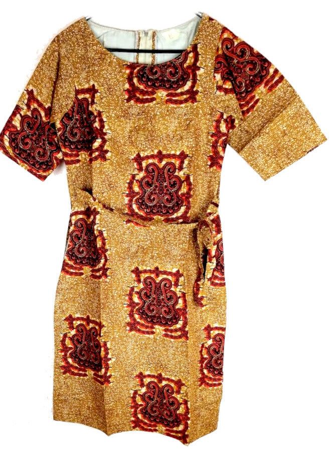 Afrikanisches Frauenkleid (braun-schwarz) - afroshop-bymary.myshopify.com