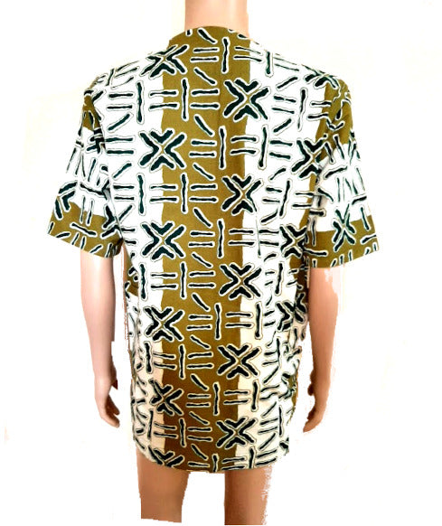 Afrikanische Tradition Mode für Herren, Sommer Mode Still mit Kurzem Arm (WOODIN) Hose+Hemd