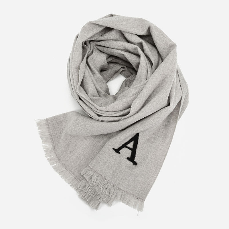 SF1375-GREY-A - New women's solid color embroidered scarf