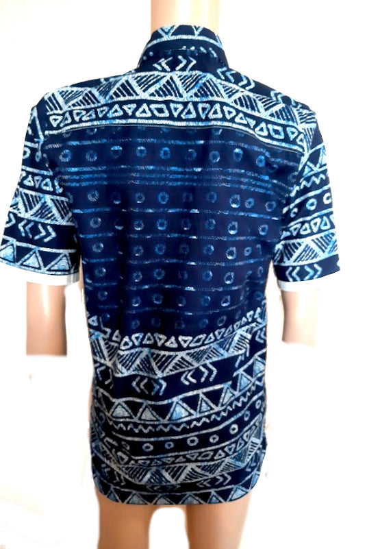 Afrikanische Tradition Mode für Herren, Sommer Hemd ,Mode Still mit Kurzem Arm (WOODIN)