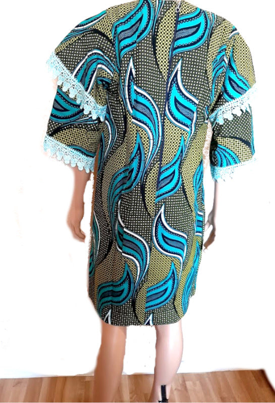 Afrikanische Frauen Damen Freizeit Kleid Party kleid Mode/ Türkis