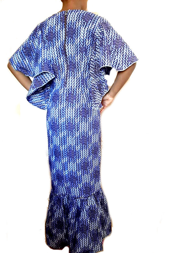 afrikanische Frauenkleider/Lila-Weiß
