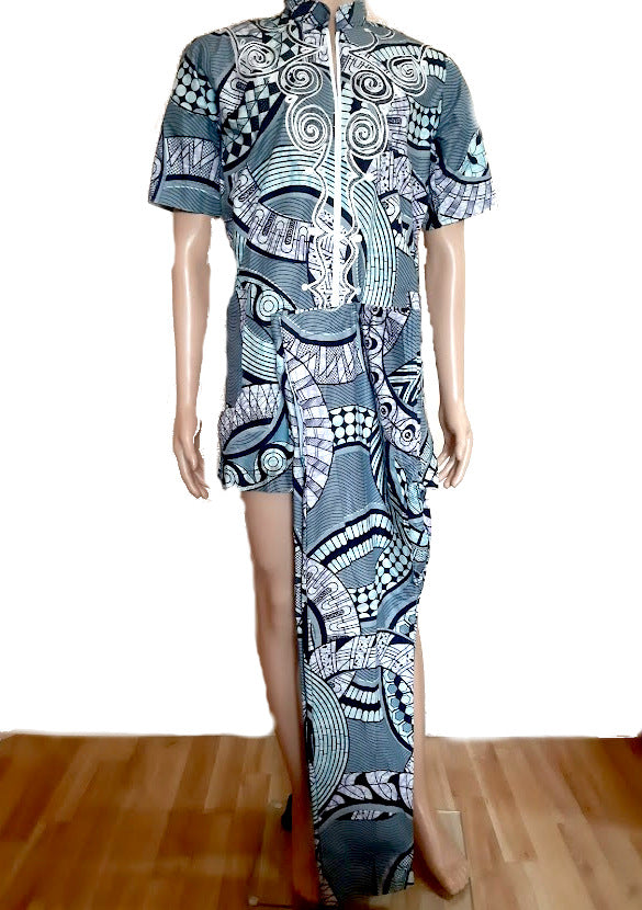 Afrikanische Tradition Mode für Herren, Sommer Mode Still mit Kurzem Arm Kleidung (VLISCO SUPER WAX)