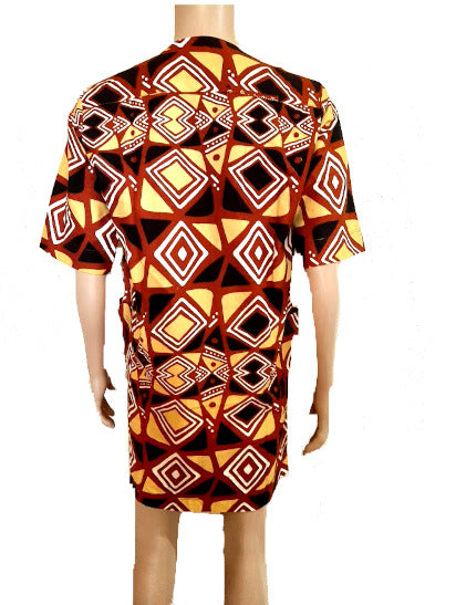 Afrikanische Tradition Mode für Herren, Sommer Mode Still mit Kurzem Arm (WOODIN) Hose+Hemd