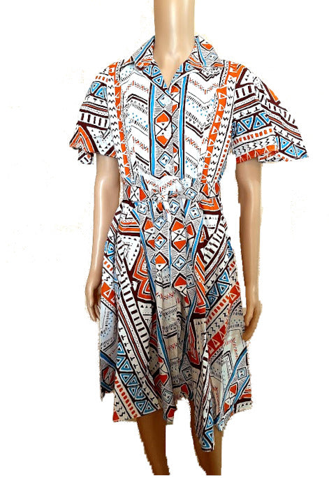 Afrikanische Frauenkleider Mode, Freizeitkleid, Damen kurzem arm (WOODIN)