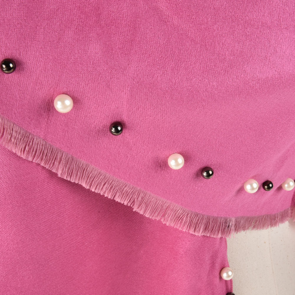 SF961 Pink - Plain Pearls Supersoft Long Scarf